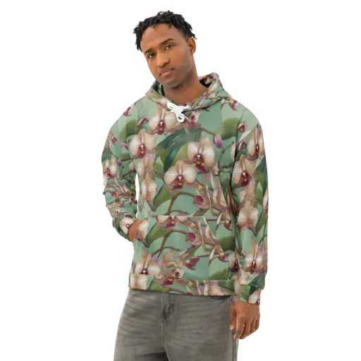 Mosslight Orchids on a Cotton Hoodie