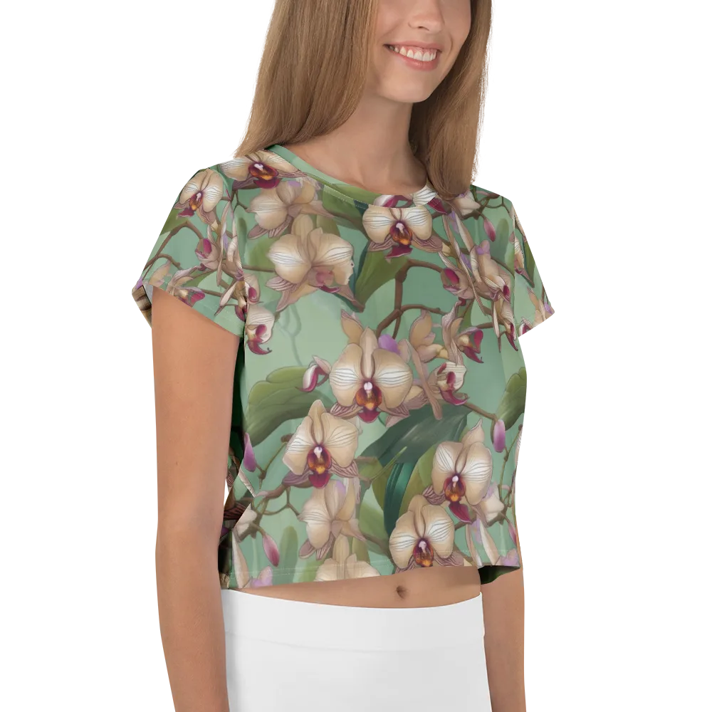 Mosslight Orchids on Crop Tee — Right