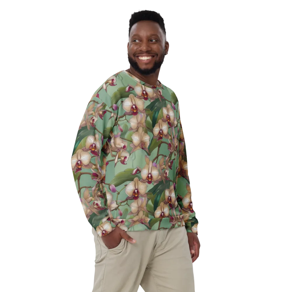 Mosslight Orchids on Sweatshirt — Front