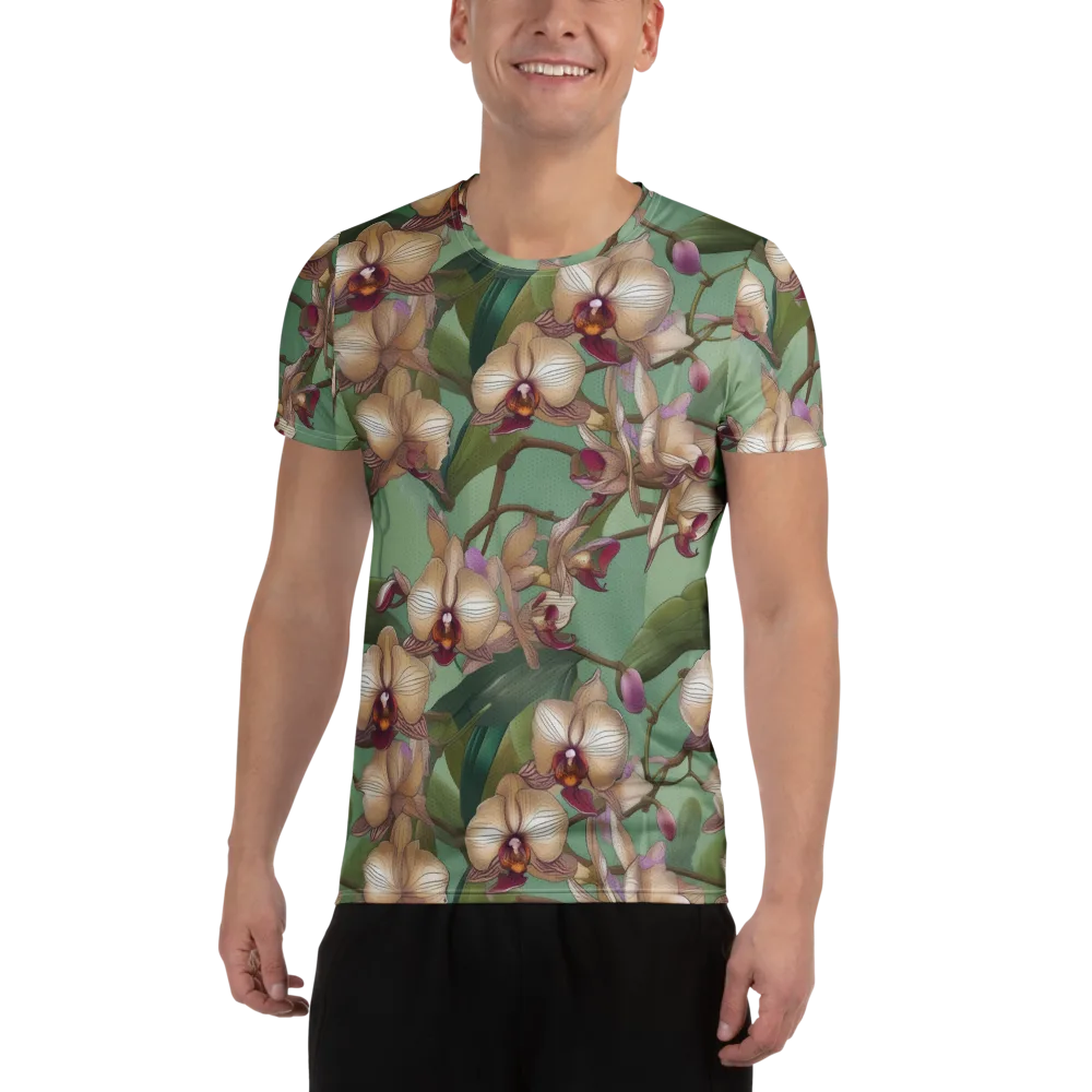 Mosslight Orchids on Men's Athletic T-Shirt — Front