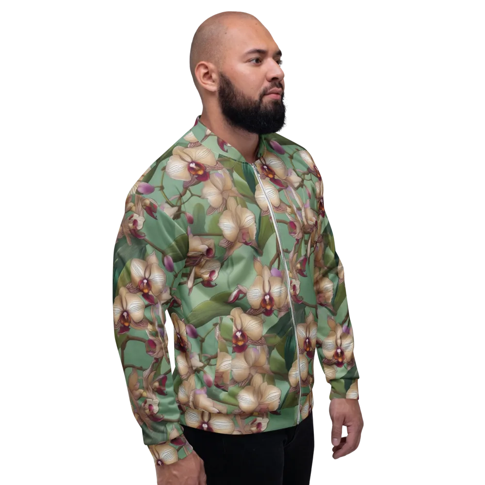 Mosslight Orchids on Bomber Jacket — Right