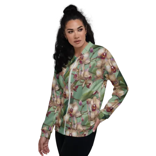Mosslight Orchids on a Bomber Jacket