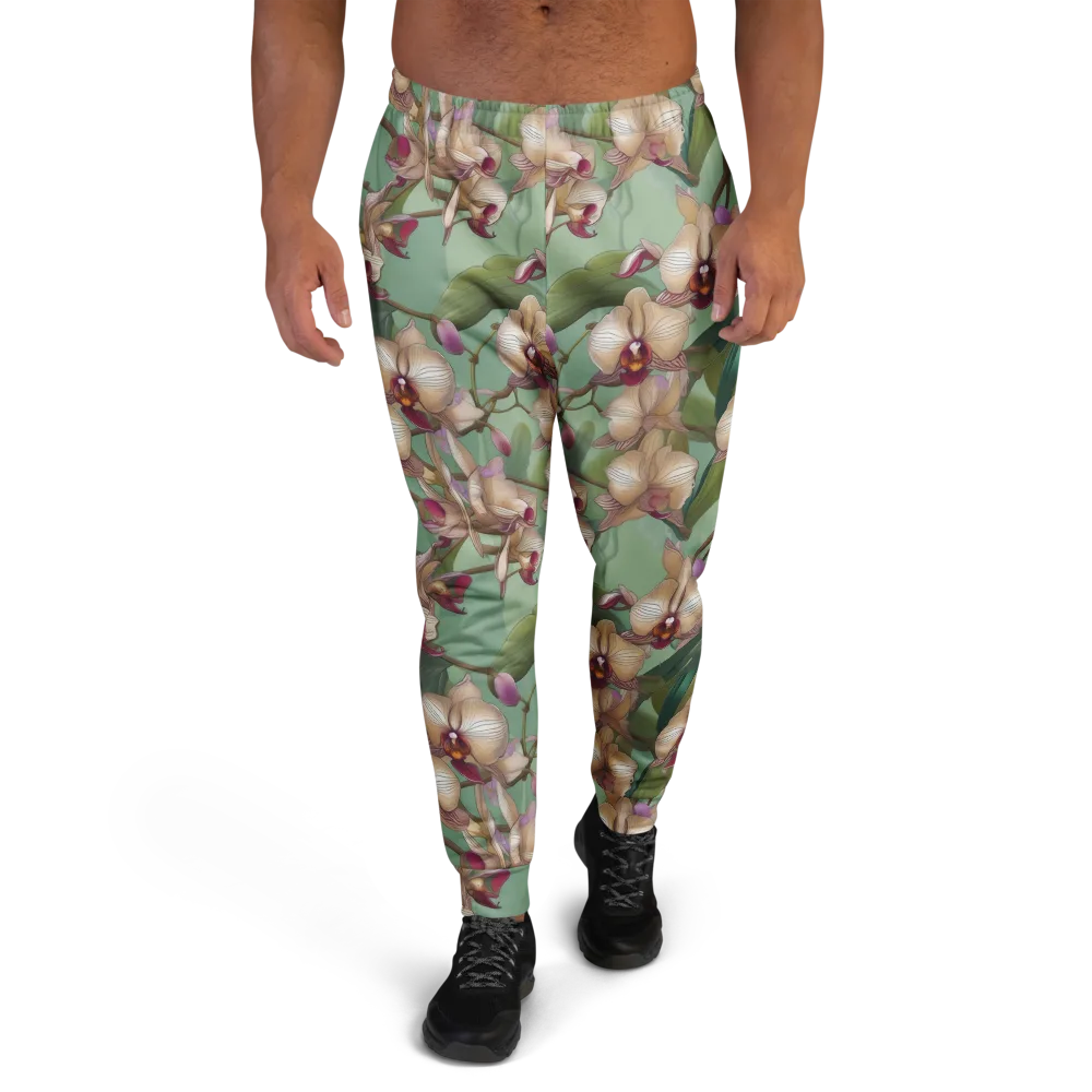 Mosslight Orchids on Men's Joggers — Front