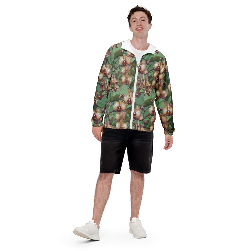 Mosslight Orchids on Men's Windbreaker — Front