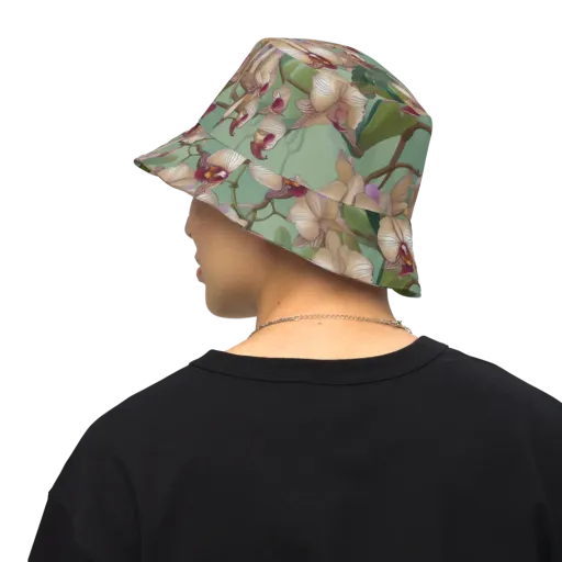 Mosslight Orchids on a Reversible Bucket Hat