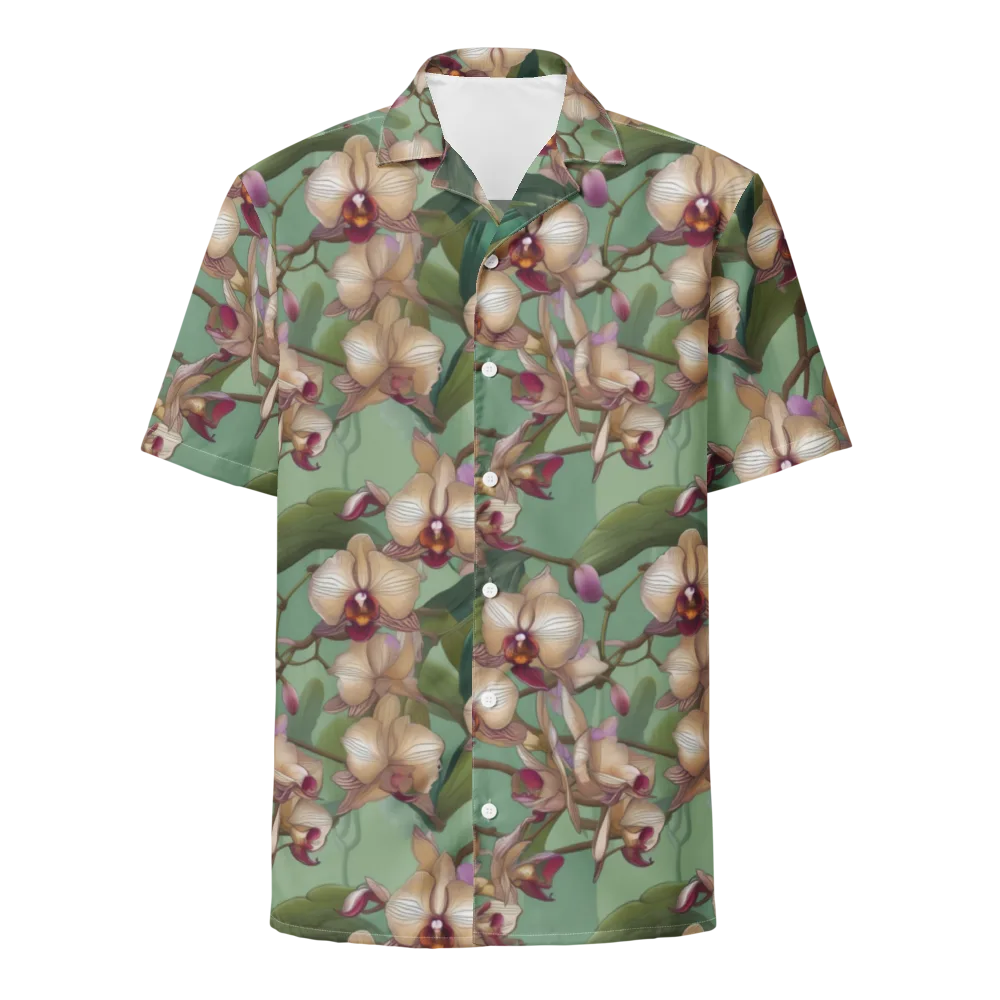 Mosslight Orchids on Button Shirt — Front