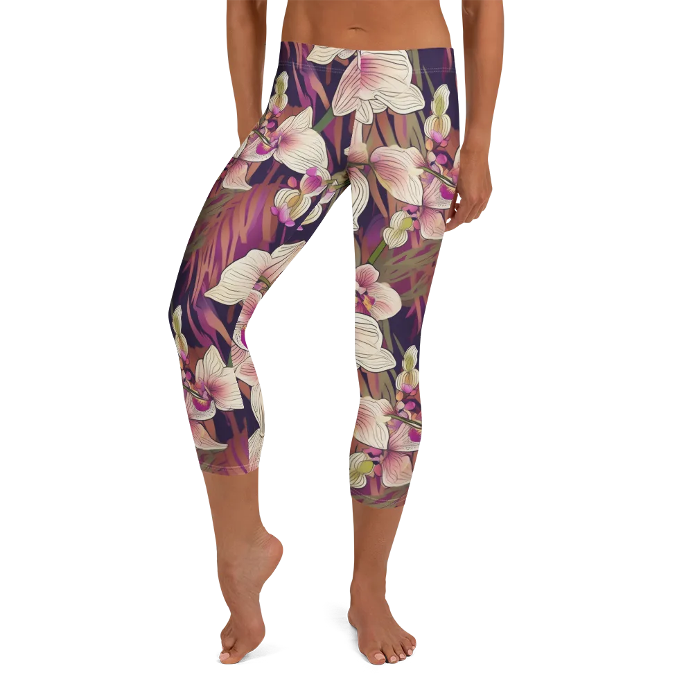 Midnight Orchid on Capri Leggings — Front