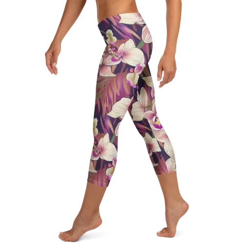 Midnight Orchid on a Capri Leggings