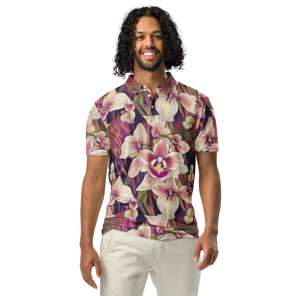 Midnight Orchid on Men's Slim Fit Polo Shirt — Front