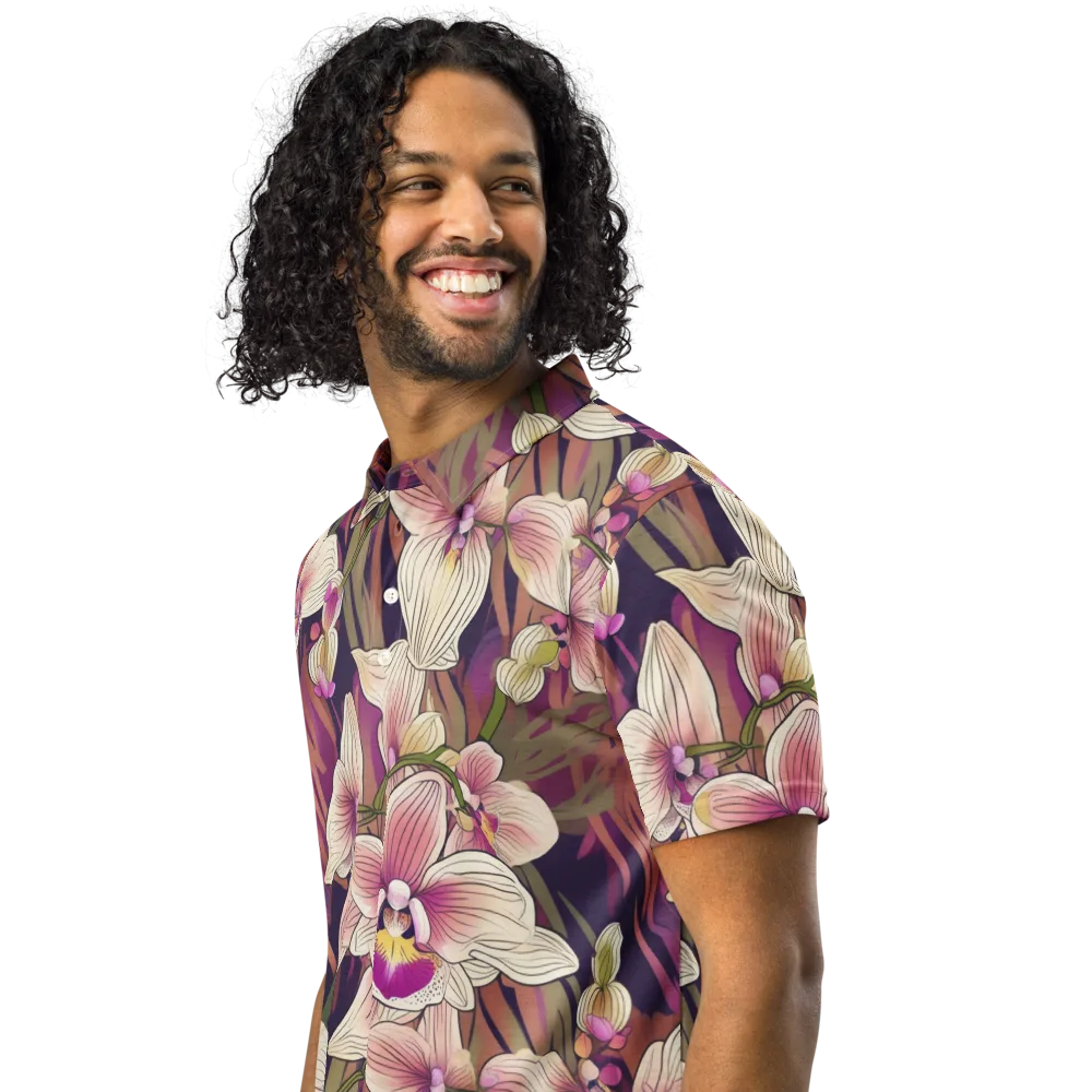 Midnight Orchid on Men's Slim Fit Polo Shirt — Left Front