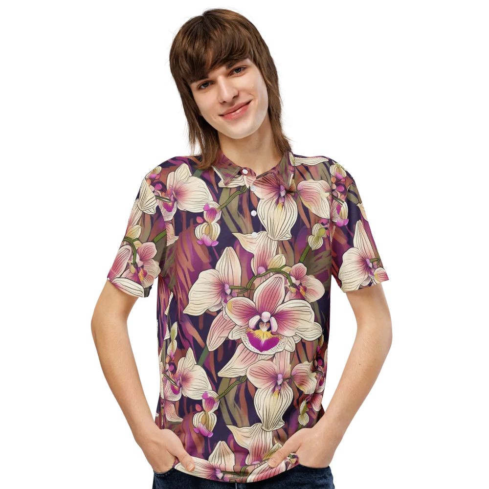 Midnight Orchid on Men's Slim Fit Polo Shirt — Front