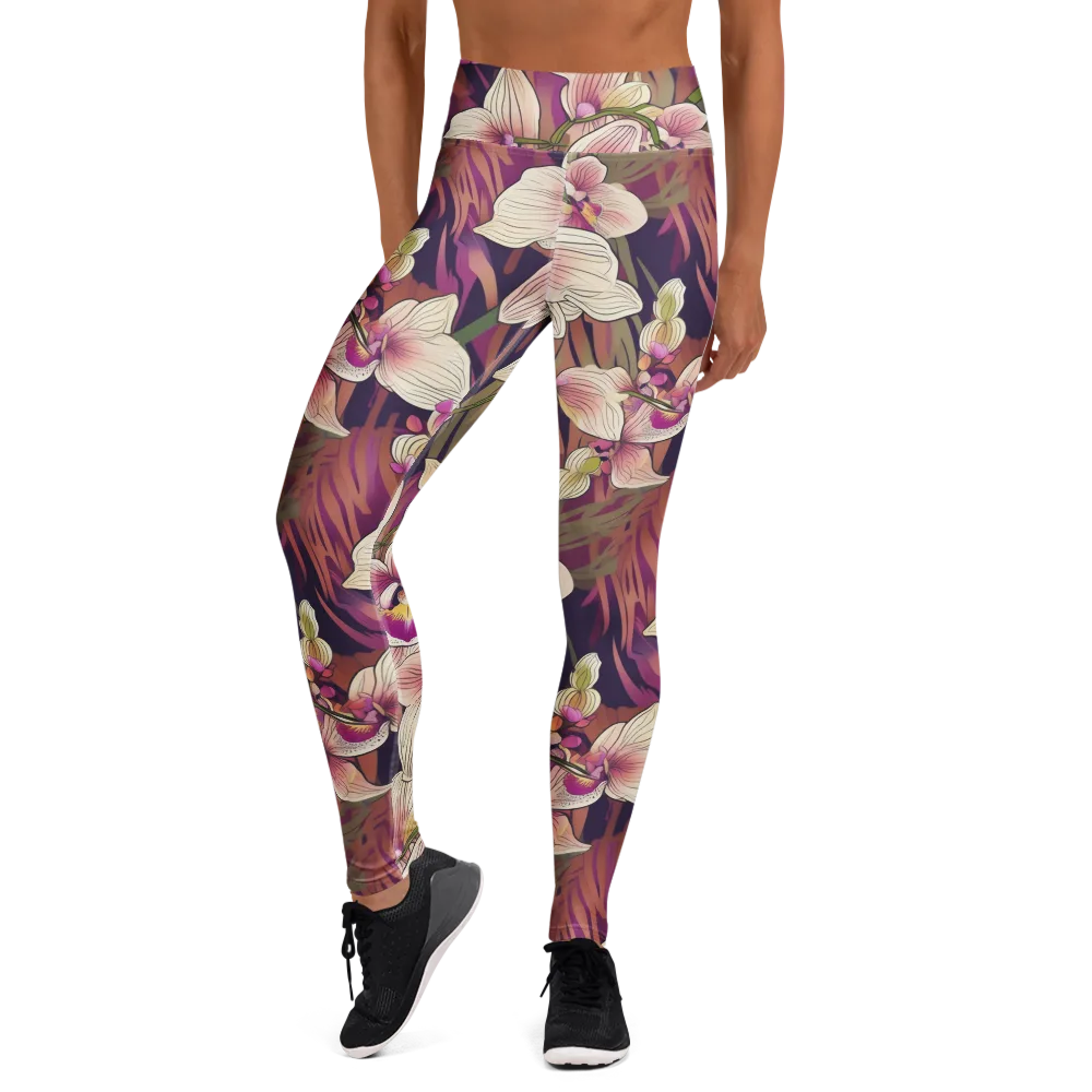 Midnight Orchid on Yoga Leggings — Front