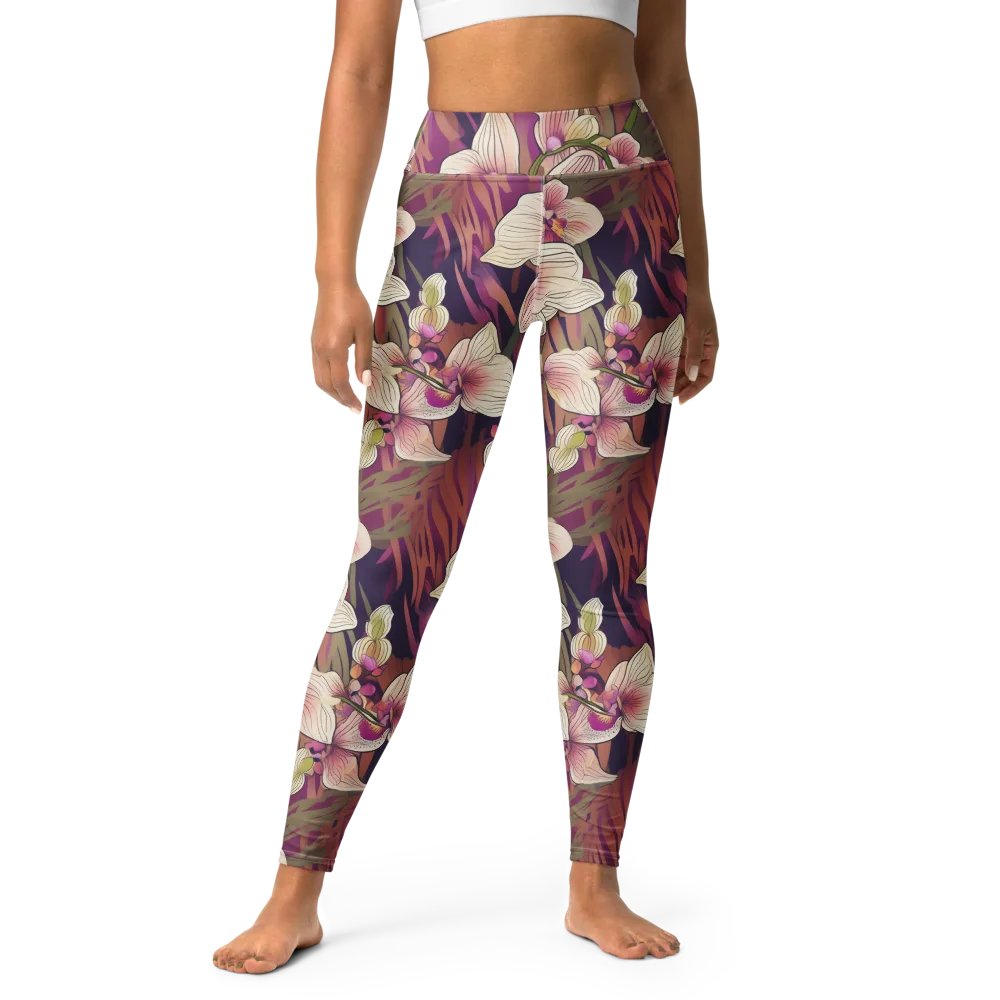 Midnight Orchid on Yoga Leggings — Front