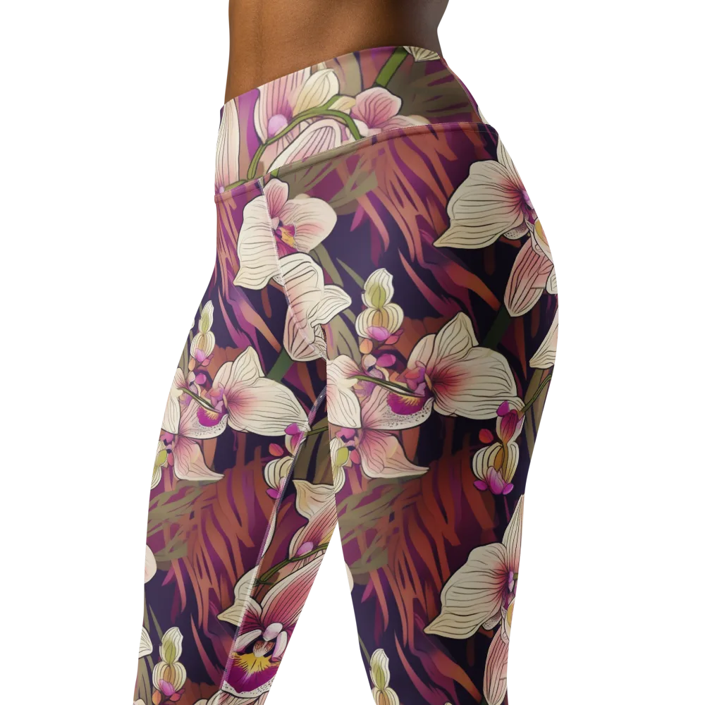Midnight Orchid on Yoga Leggings — Left Front