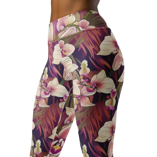 Midnight Orchid on a Yoga Leggings