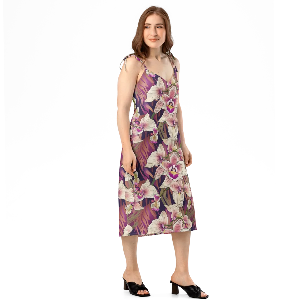 Midnight Orchid on Slip Dress — Right Front