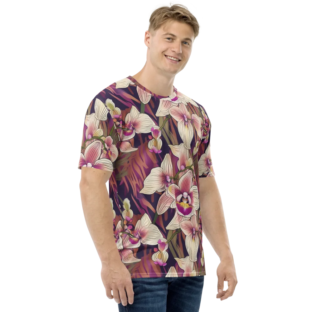 Midnight Orchid on Men's Crew Neck T-Shirt — Right
