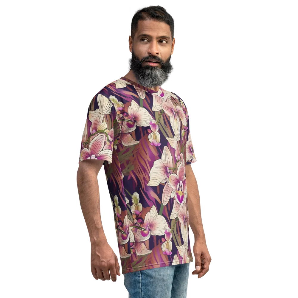 Midnight Orchid on Men's Crew Neck T-Shirt — Right