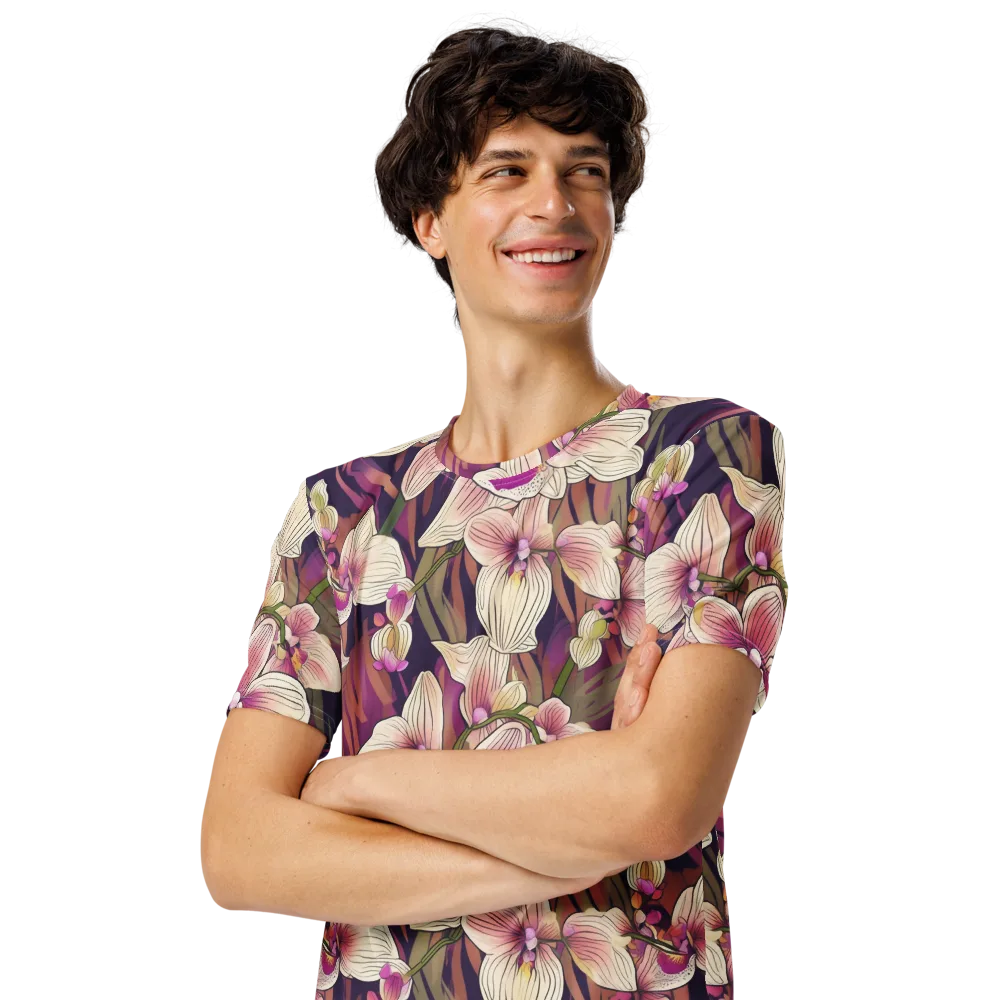 Midnight Orchid on Men's Crew Neck T-Shirt — Left Front
