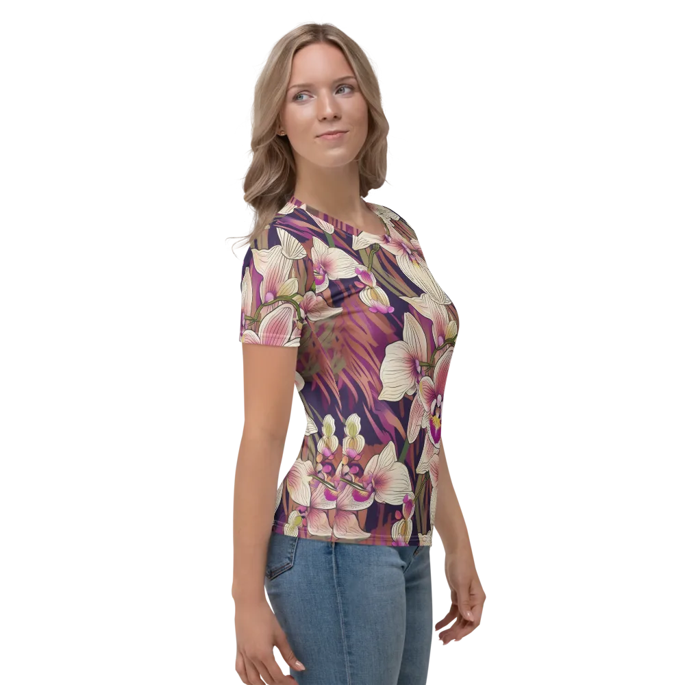 Midnight Orchid on Women's Crew Neck T-Shirt — Right