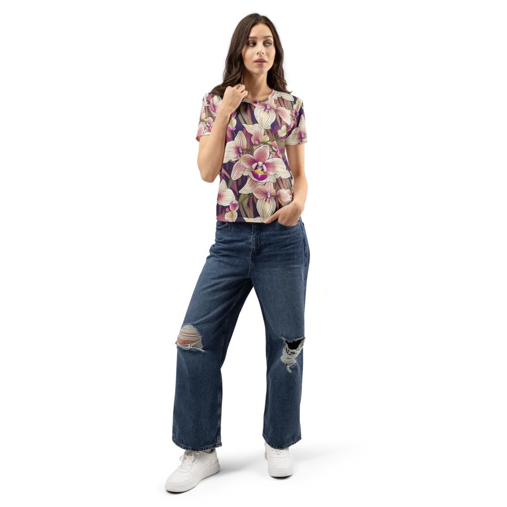 Midnight Orchid on Women's Crew Neck T-Shirt — Front