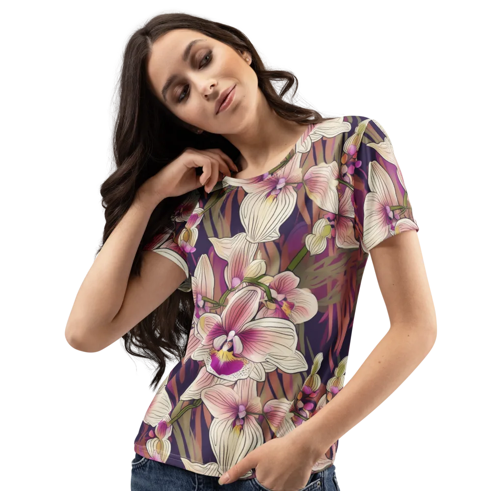 Midnight Orchid on Women's Crew Neck T-Shirt — Left Front