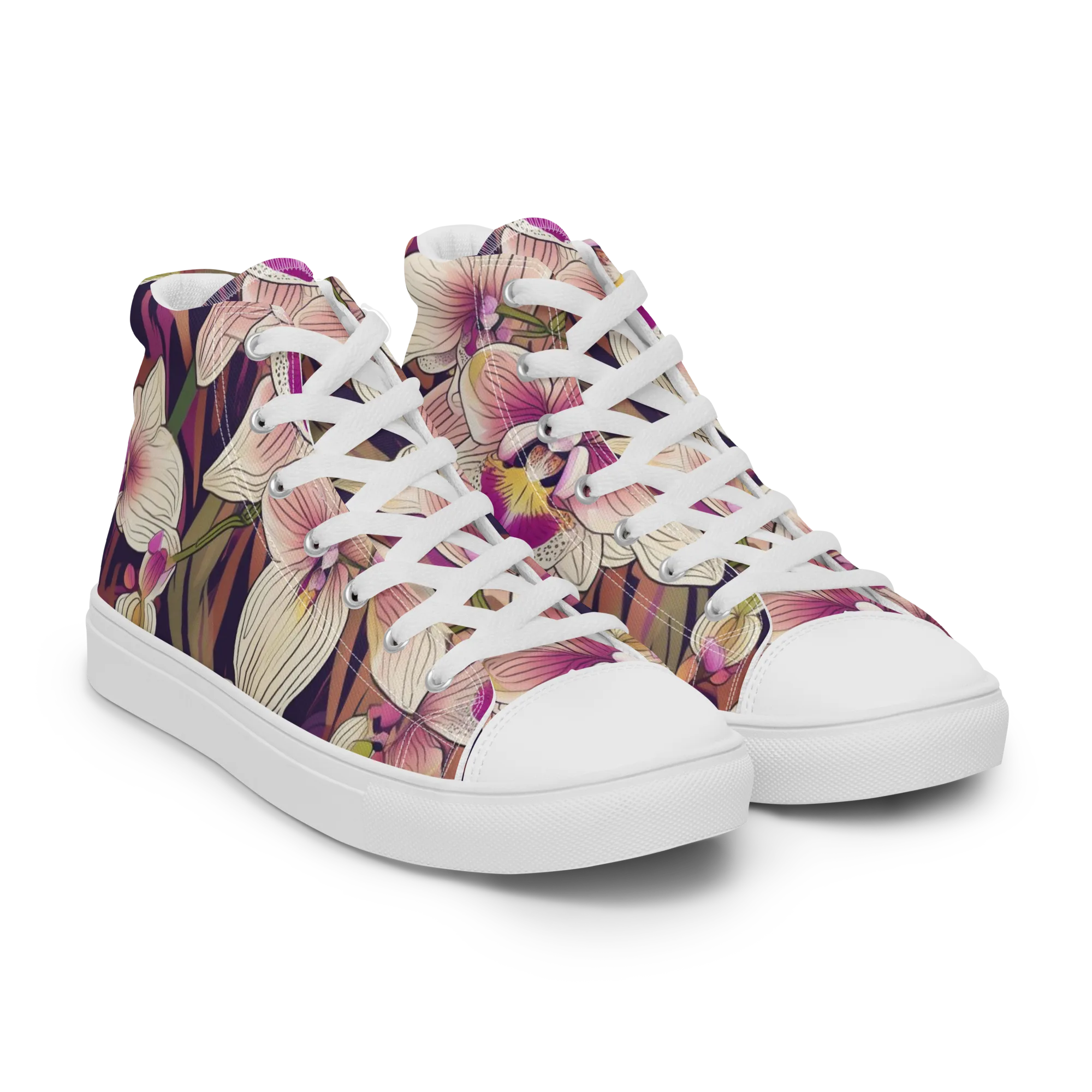 Midnight Orchid on Women's High Top Canvas Shoes — Right Front