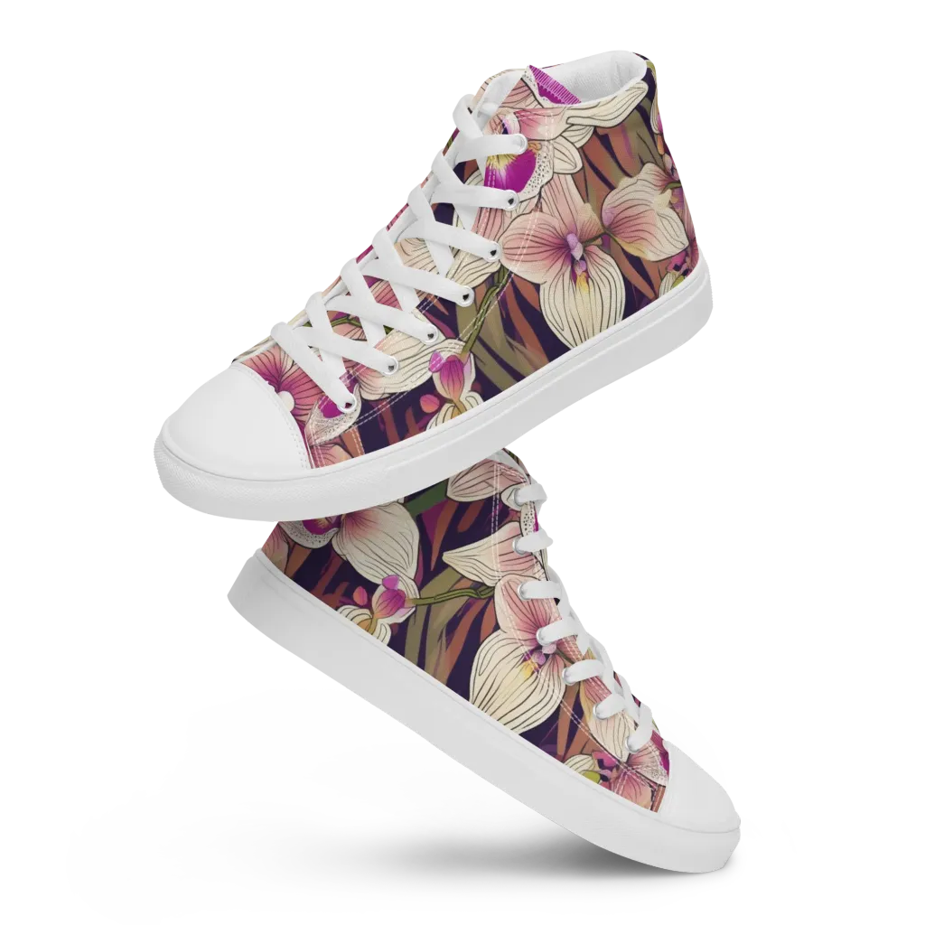 Midnight Orchid on Women's High Top Canvas Shoes — Front