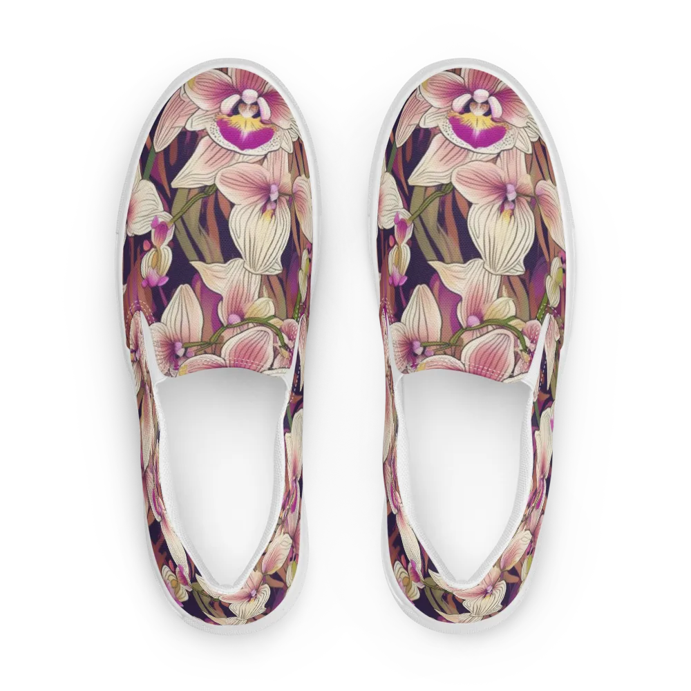 Midnight Orchid on Men's Slip-On Canvas Shoes — Front