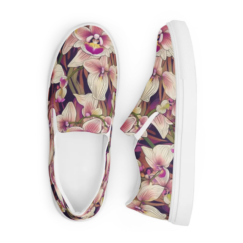 Midnight Orchid on Men's Slip-On Canvas Shoes — Front