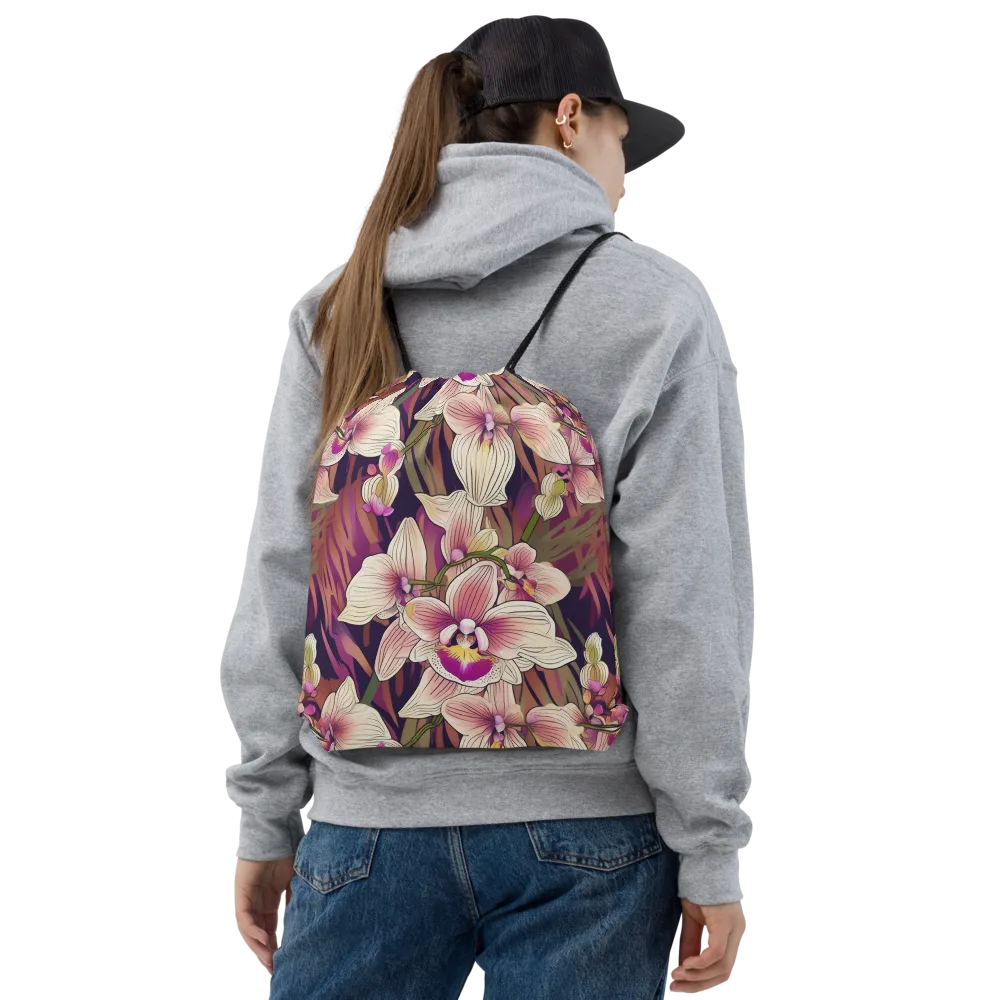 Midnight Orchid on Drawstring Bag — Front