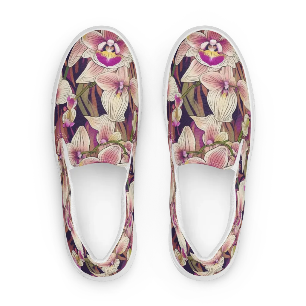 Midnight Orchid on Women's Slip-On Canvas Shoes — Front