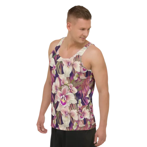 Midnight Orchid on a Men's Tank Top