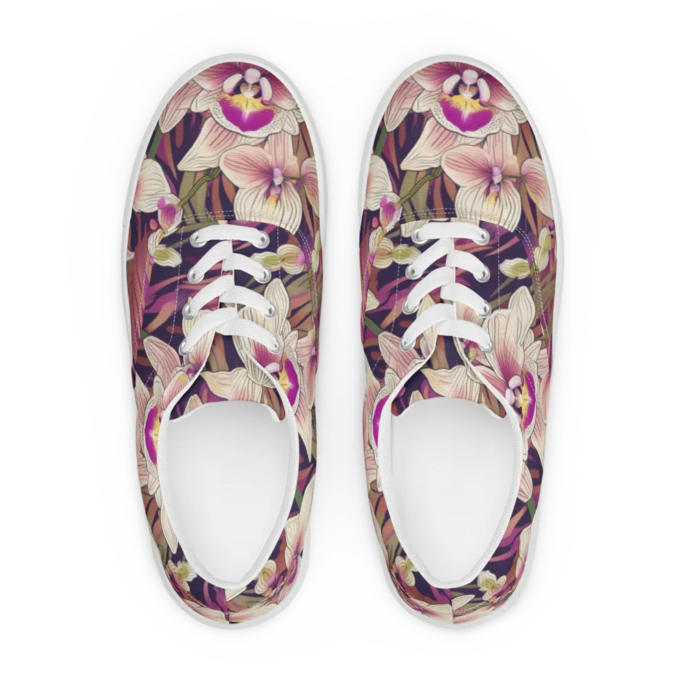Midnight Orchid on Men's Lace-Up Canvas Shoes — Front