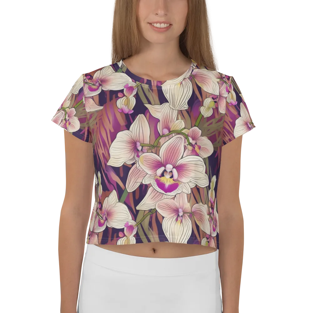 Midnight Orchid on Crop Tee — Front