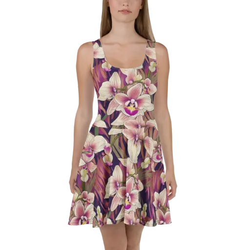 Midnight Orchid on a Skater Dress