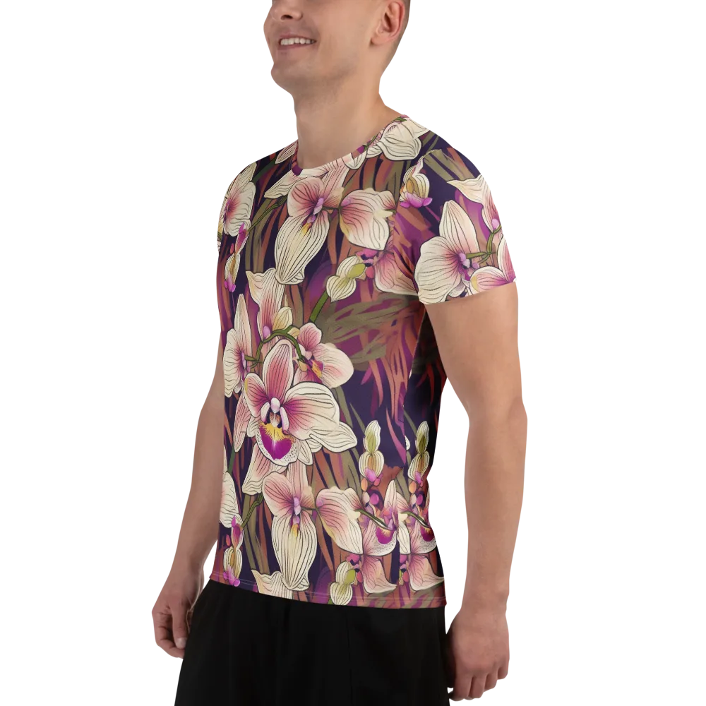 Midnight Orchid on Men's Athletic T-Shirt — Left