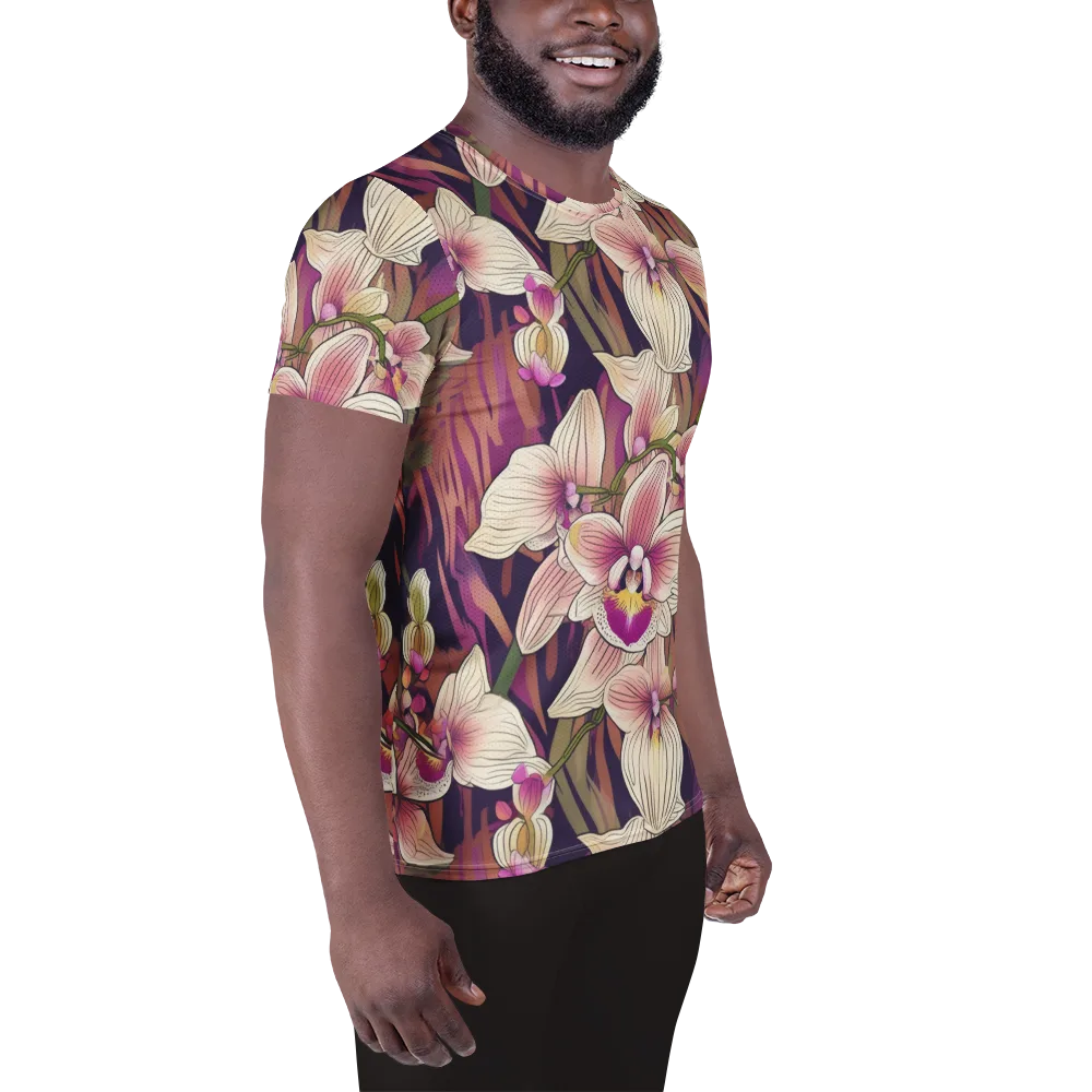 Midnight Orchid on Men's Athletic T-Shirt — Right