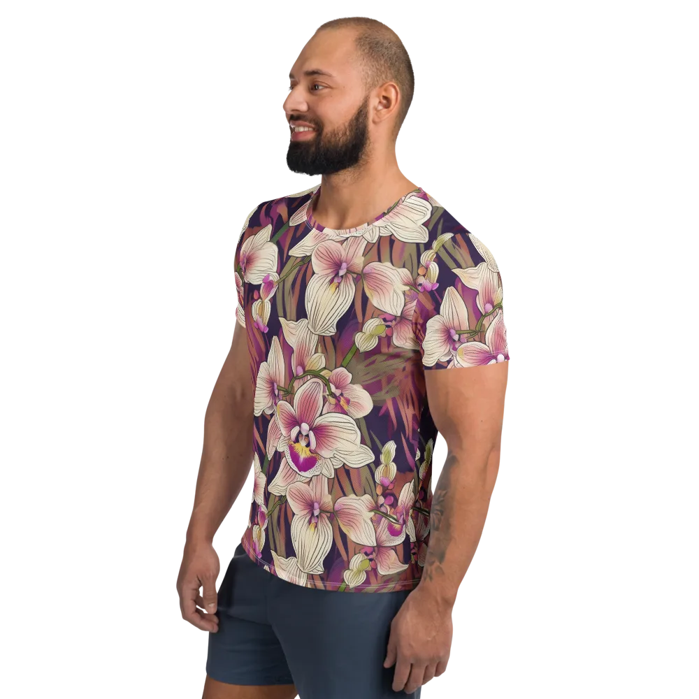 Midnight Orchid on Men's Athletic T-Shirt — Left