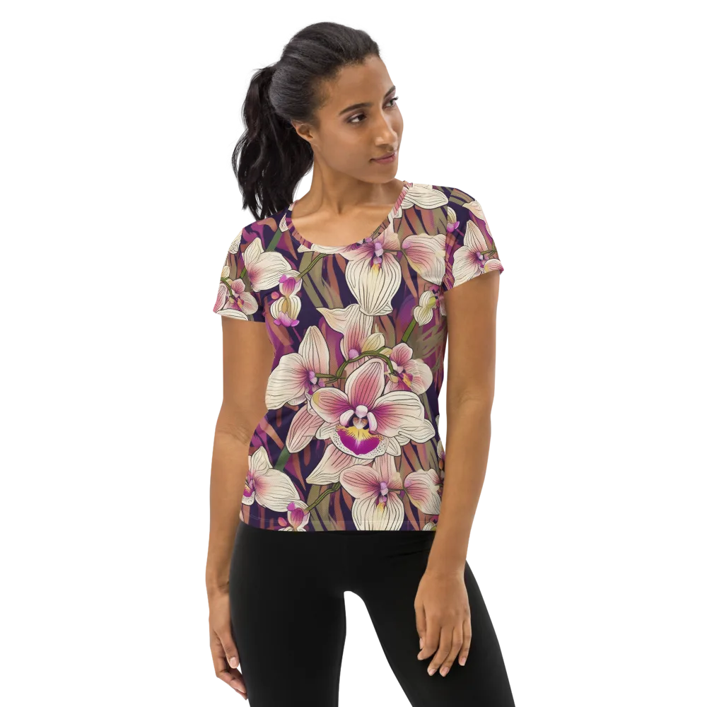 Midnight Orchid on Women's Athletic T-Shirt — Front