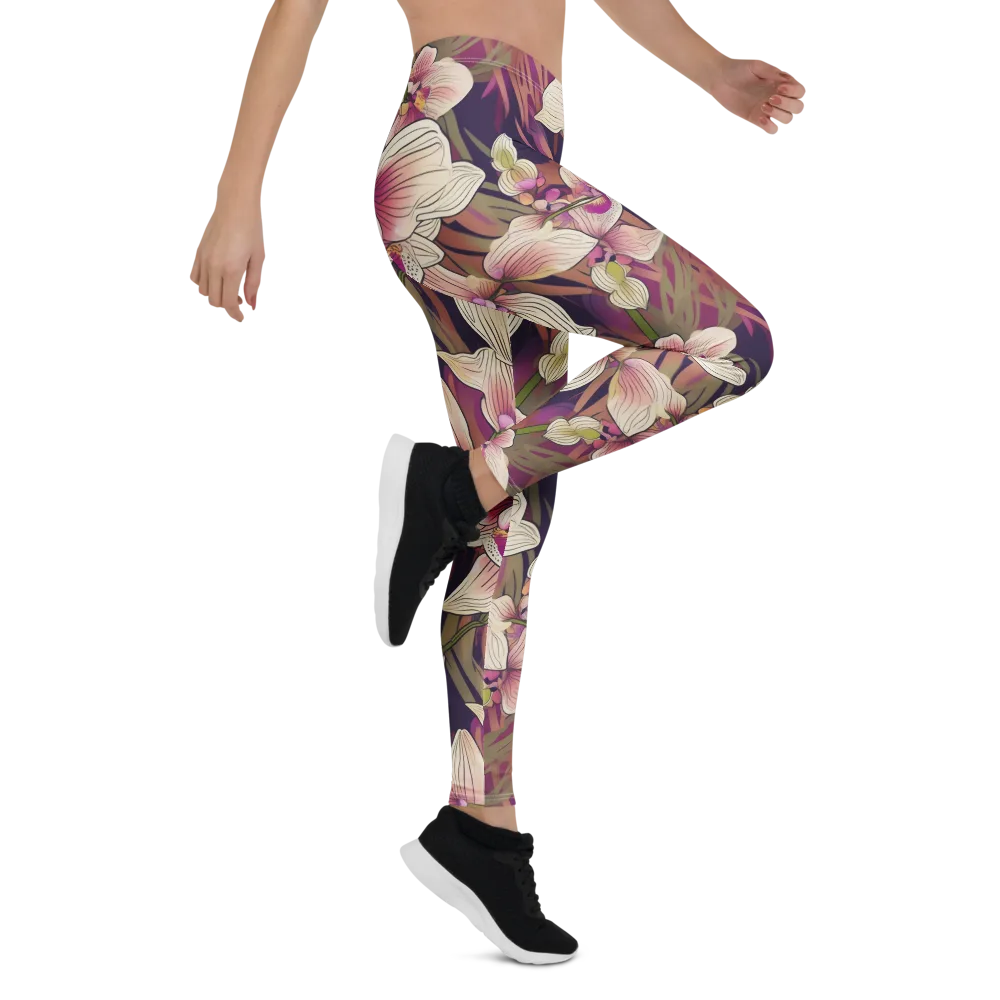 Midnight Orchid on Leggings — Right