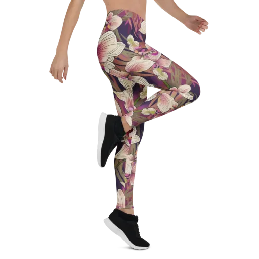Midnight Orchid on a Leggings