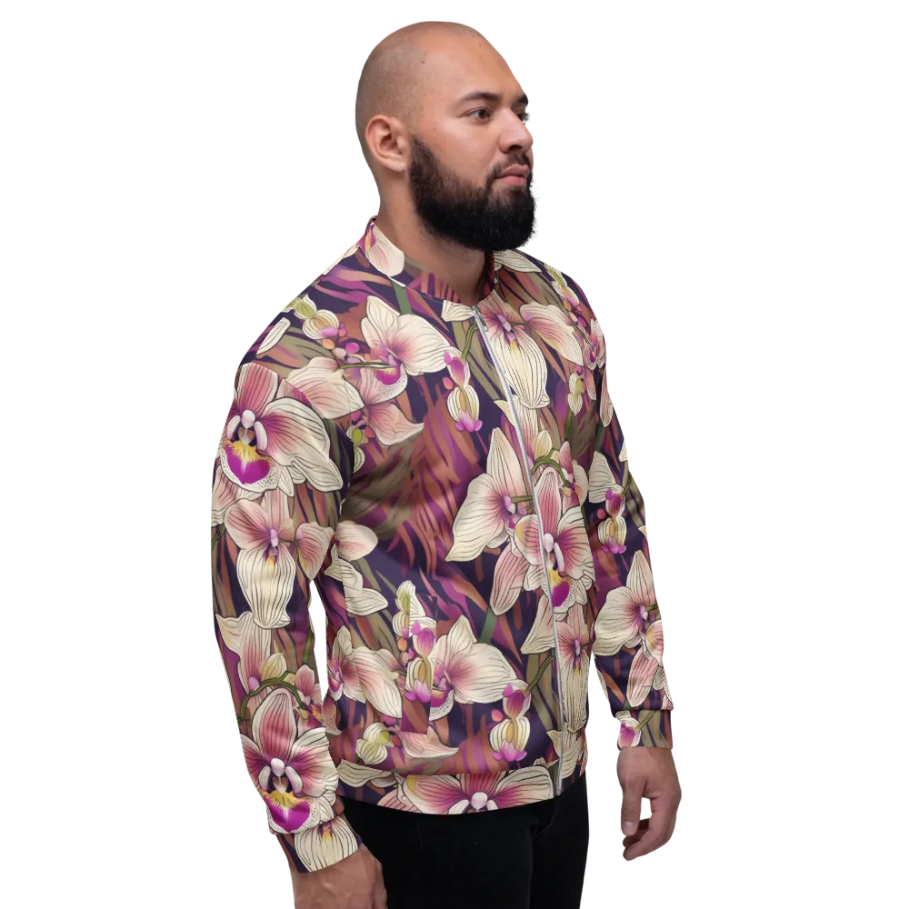 Midnight Orchid on Bomber Jacket — Right