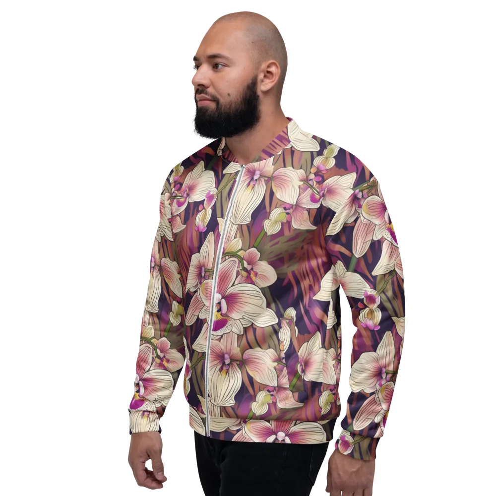 Midnight Orchid on Bomber Jacket — Left