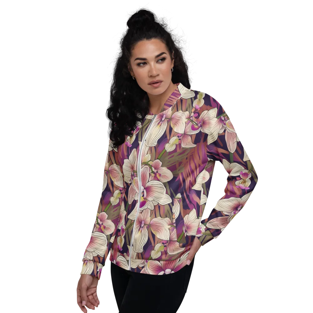 Midnight Orchid on Bomber Jacket — Left