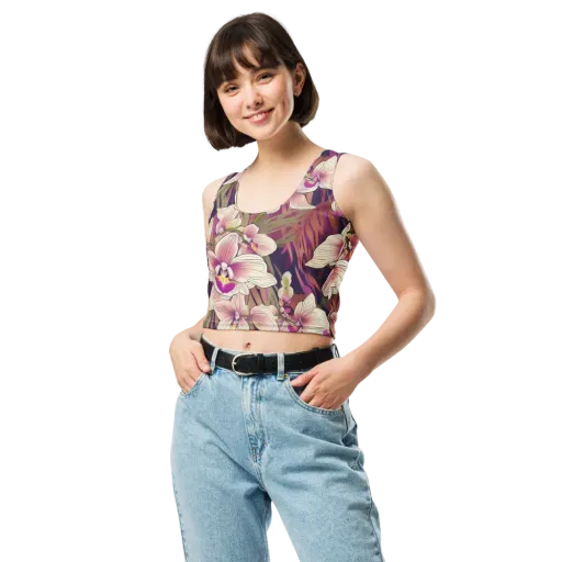 Midnight Orchid on a Crop Top