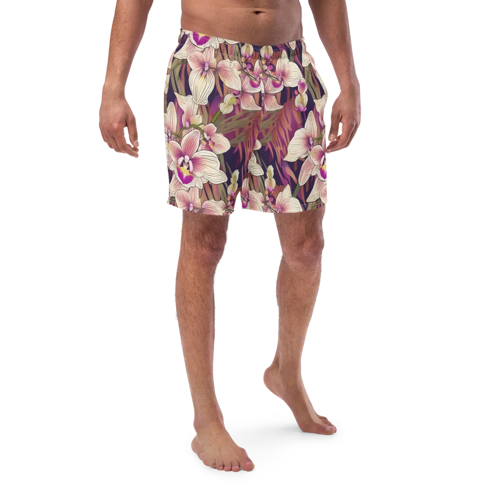 Midnight Orchid on Swim Trunks — Front