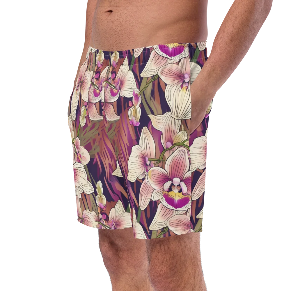 Midnight Orchid on Swim Trunks — Left Front