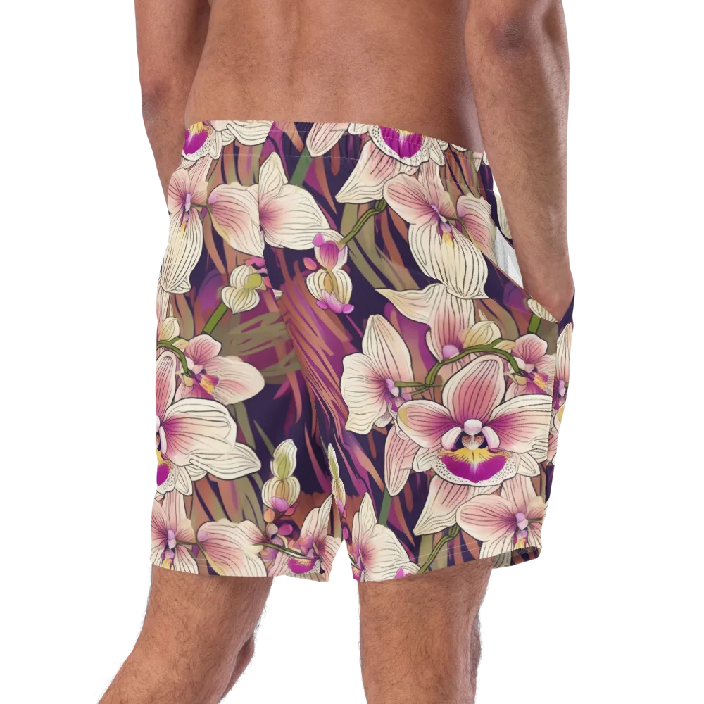 Midnight Orchid on Swim Trunks — Right Back