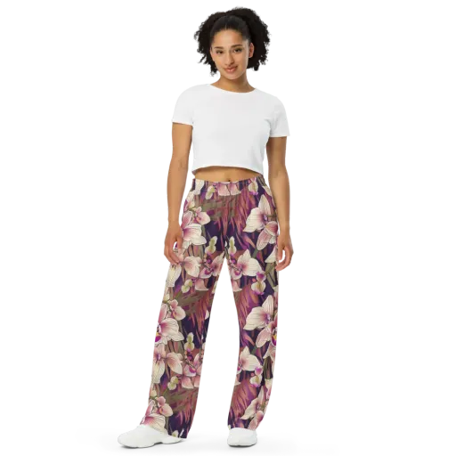 Midnight Orchid on a Wide-Leg Pants